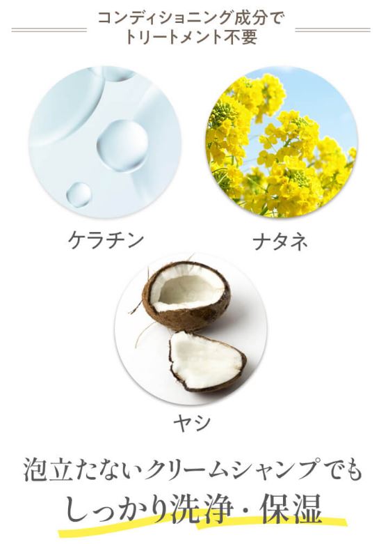コンディショニング成分でトリートメント不要